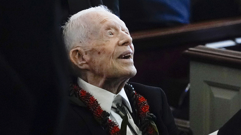 Jimmy Carter looking upward