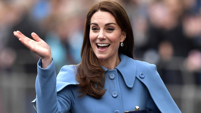 Kate Middleton smiling, waving