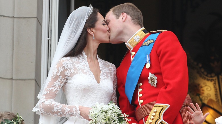 Kate Middleton Prince William wedding kiss