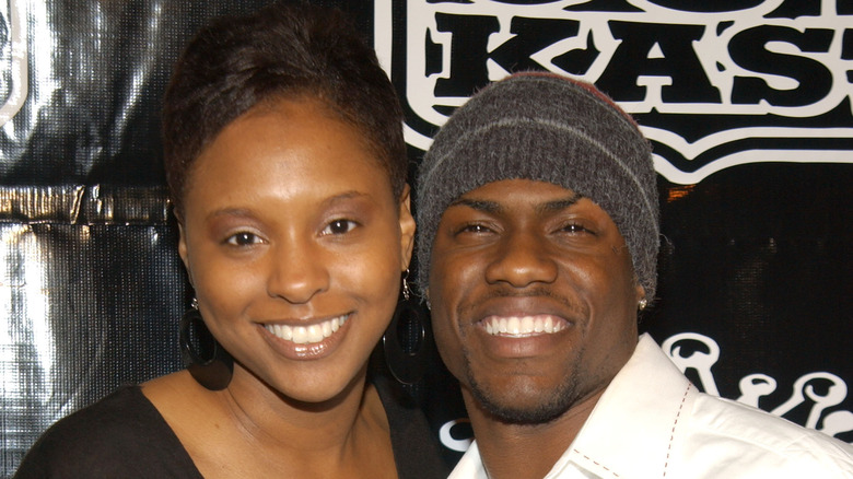 Kevin Hart posing with his ex wife Torrei Hart