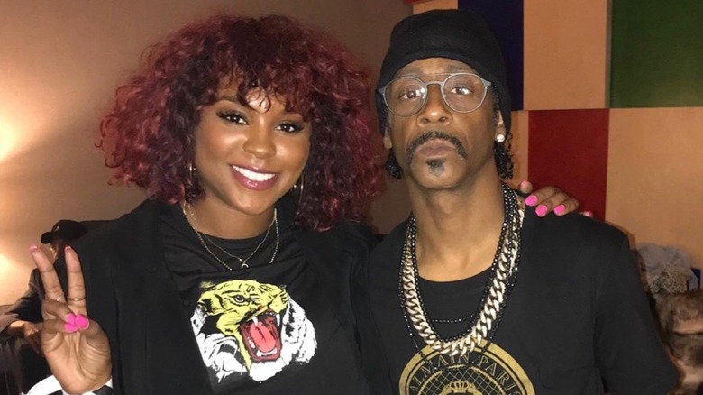 Torrei Hart and Katt Williams smiling