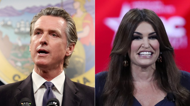 Gavin Newsom and Kimberly Guilfoyle speaking