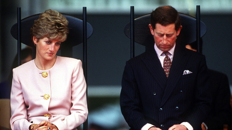 Princess Diana and Prince Charles sitting together