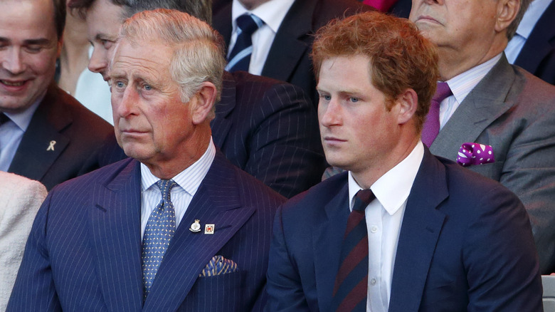 King Charles and Prince Harry sitting together