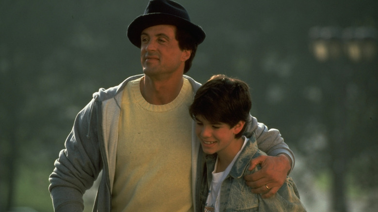 Sage and Sylvester Stallone in "Rocky V"