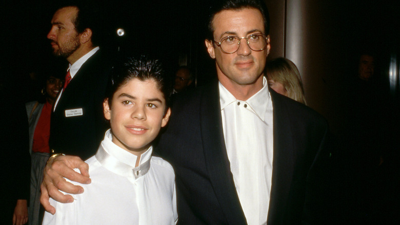 Sage and Sylvester Stallone at "Rocky V" premiere