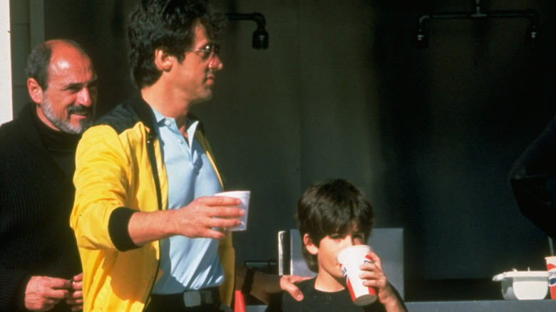 Sylvester Stallone and Sage Stallone as a kid