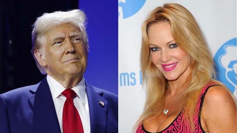 Split image of Donald Trump and Barbara Moore