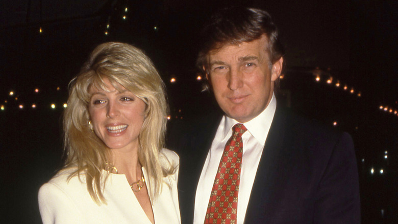 Marla Maples and Donald Trump smiling