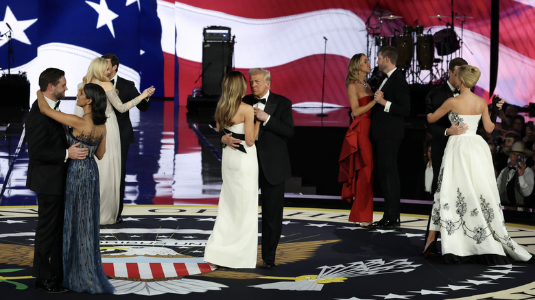 The Trump and Vance family dancing at the 2025 Commander-in-Chief inaugural ball