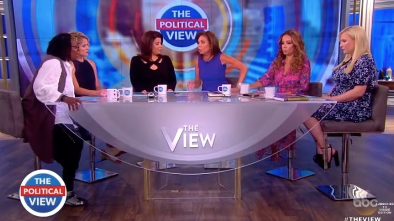 Whoopi Goldberg and Jeanine Pirro arguing on The View