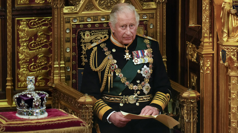 King Charles III at the opening of Parliament