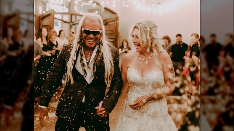 Dog the Bounty Hunter and his wife Francie Chapman on their wedding day.