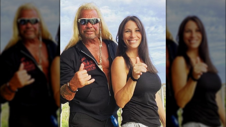 Dog the Bounty Hunter posing with his daughter, Lyssa Chapman