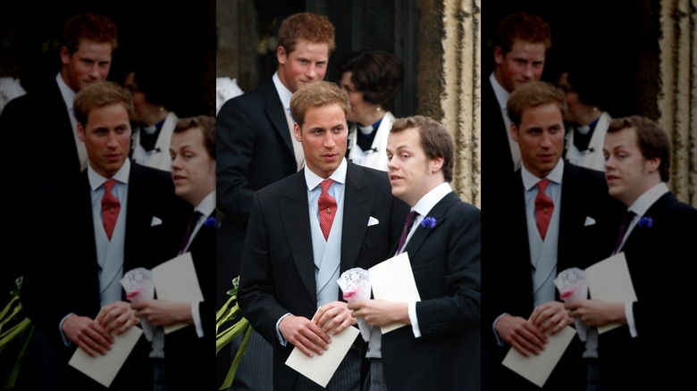 Tom Parker Bowles, Prince Harry, and Prince William pictured together at a royal event