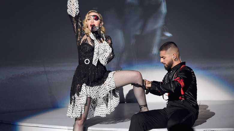 Madonna and Maluma performing at the BBMA 