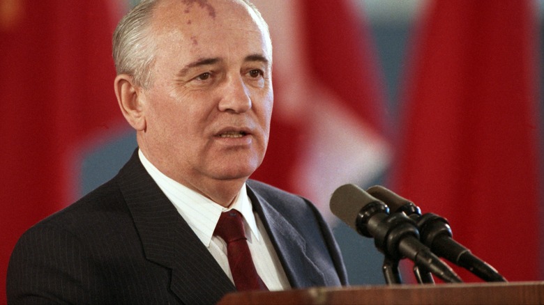 Mikhail Gorbachev speaking at an event