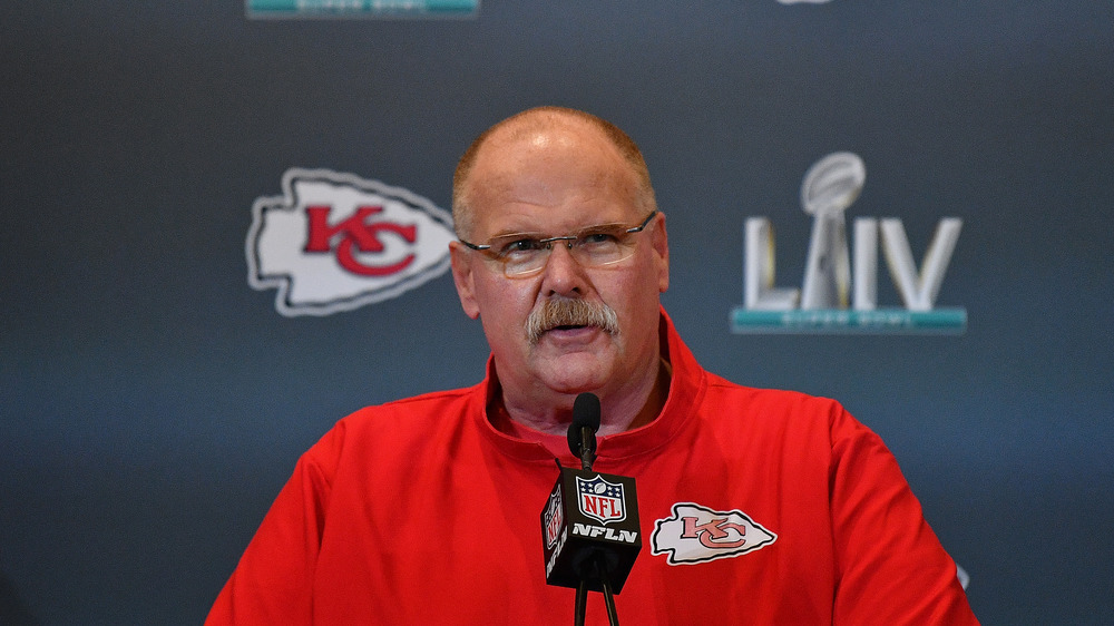 Andy Reid speaking at a press conference