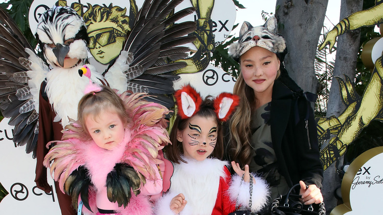 Devon Aoki and her children