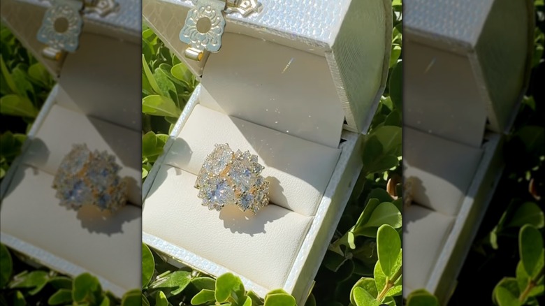 Lainey Wilson's engagement ring in box