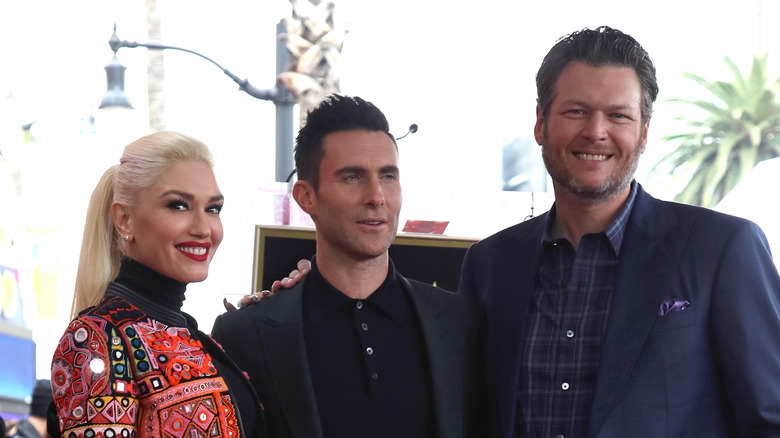 Adam Levine with Blake Shelton and Gwen Stefani