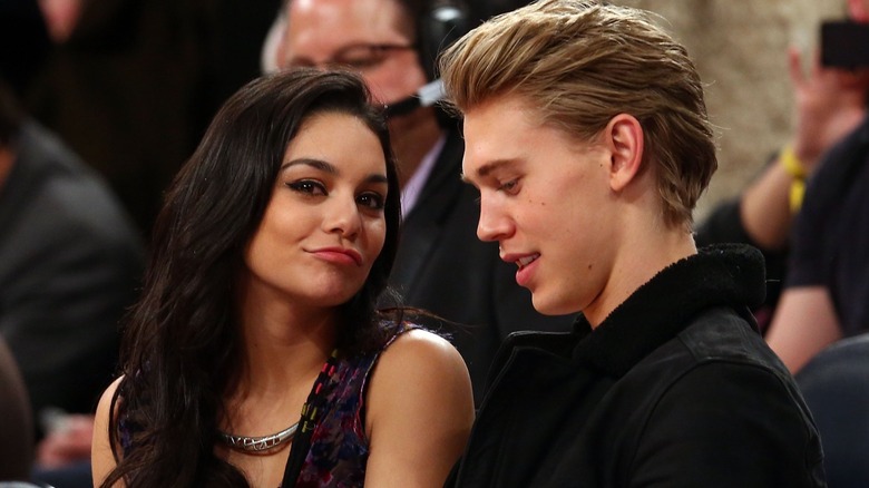 Austin Butler and Vanessa Hudgens sitting together