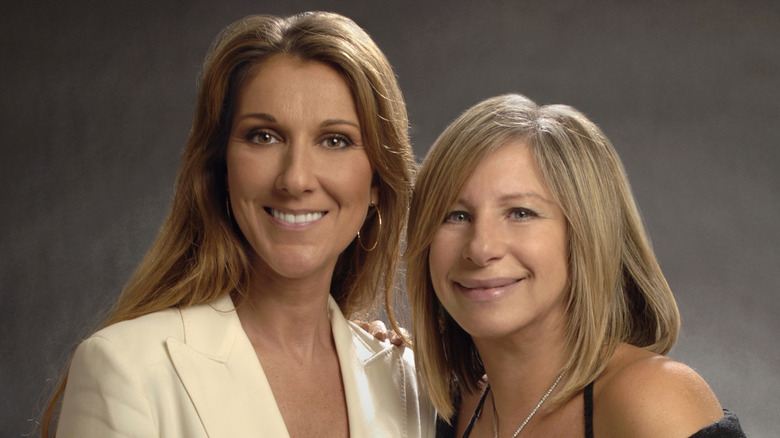 Celine Dion and Barbra Streisand smiling