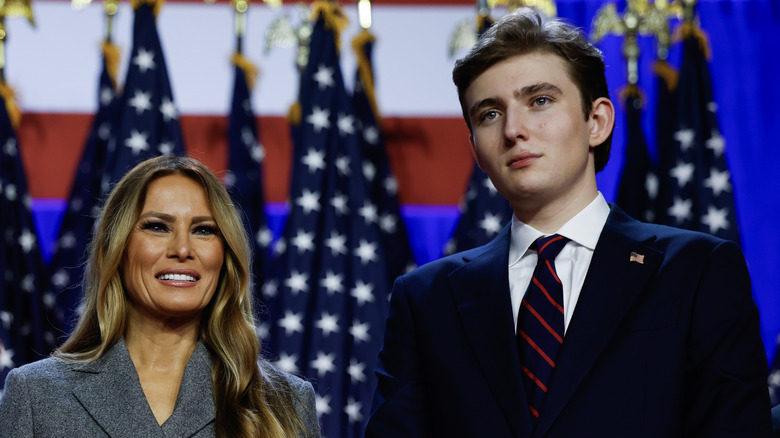 Melania and Barron Trump attending election night event on November 6, 2024