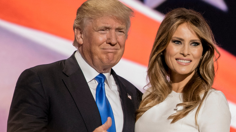 Donald and Melania Trump posing 