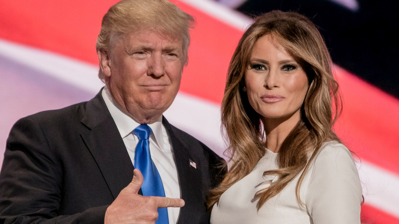 Donald Trump and Melania Trump smiling