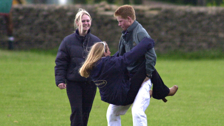 Prince Harry with Sasha Walpole and a friend