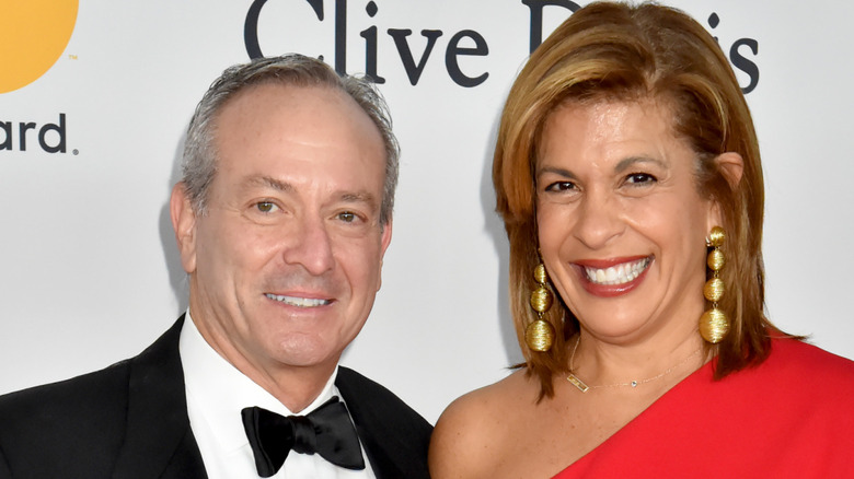 Hoda Kotb in red dress with former fiance Joel Schiffman