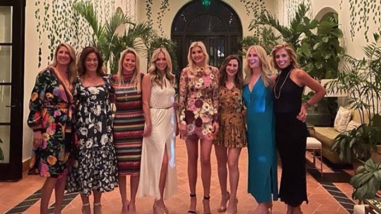 Ivanka Trump posing with friends for her birthday celebration