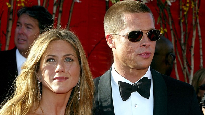 Jennifer Aniston and Brad Pitt at the 2004 Emmy Awards