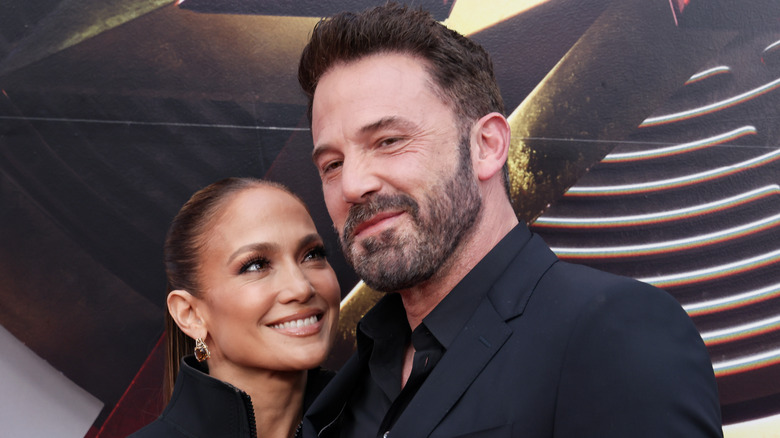 Jennifer Lopez and Ben Affleck at the premier of "The Flash"