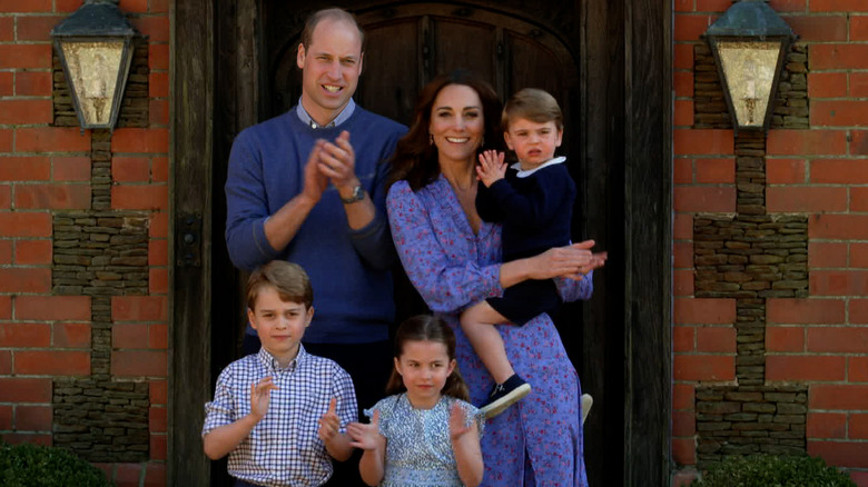 Prince William and Kate Middleton with their children. 