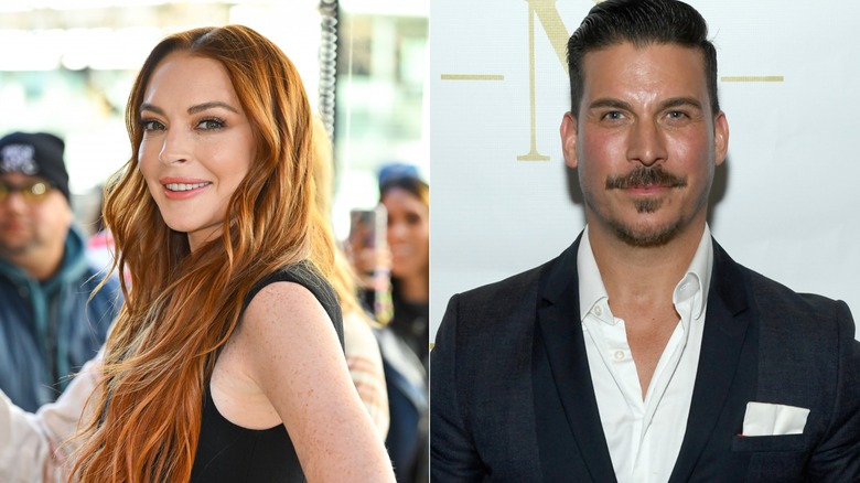 Lindsay Lohan and Jax Taylor smiling