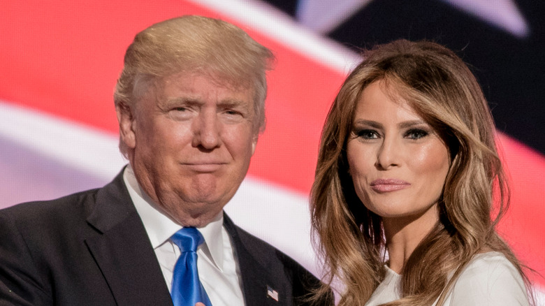 Melania and Donald Trump posing 