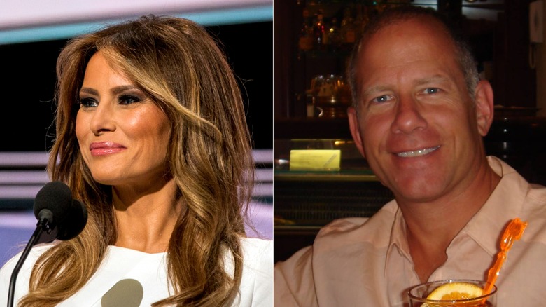 Melania Trump smiling (R) and Hank Siemers smiling (L)