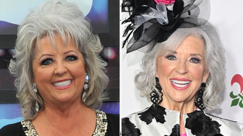 A split image of Paula Deen smiling