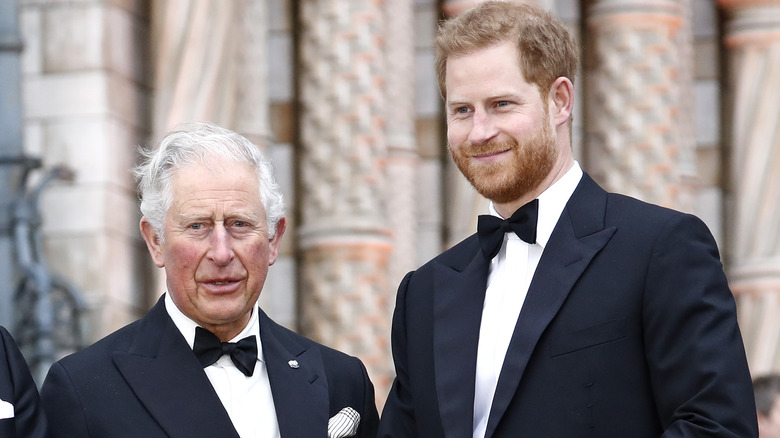 Prince Charles and Prince Harry at event