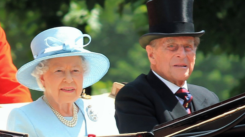 Prince Philip and Queen Elizabeth posing 