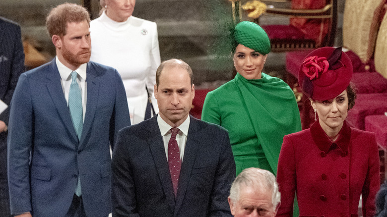 Prince Harry, Prince William and Meghan Markle at a royal event