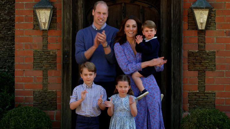 Prince William and Kate Middleton with their children