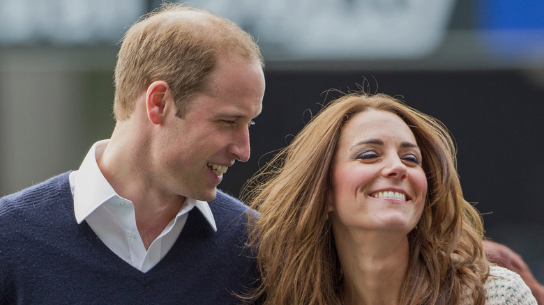 William and Kate laugh together