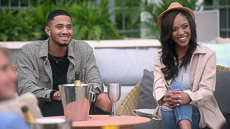 Shanique Imari and Randall Griffin smiling on "The Ultimatum"