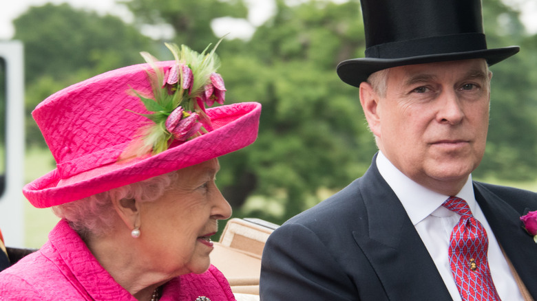 Queen Elizabeth together with Prince Andrew