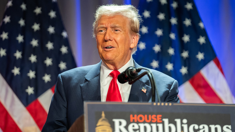 Donald Trump standing at a podium