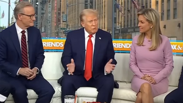 Donald Trump sitting on couch Fox & Friends