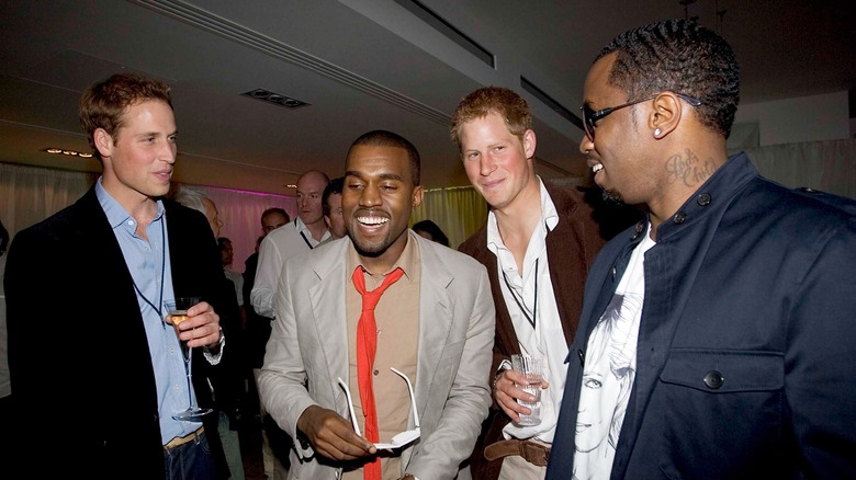 Diddy with Prince William, Prince Harry and Kanye West